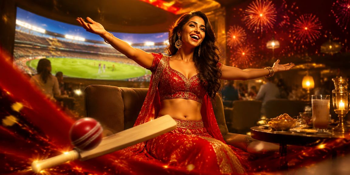 Colorful cricket match with betting highlights in India