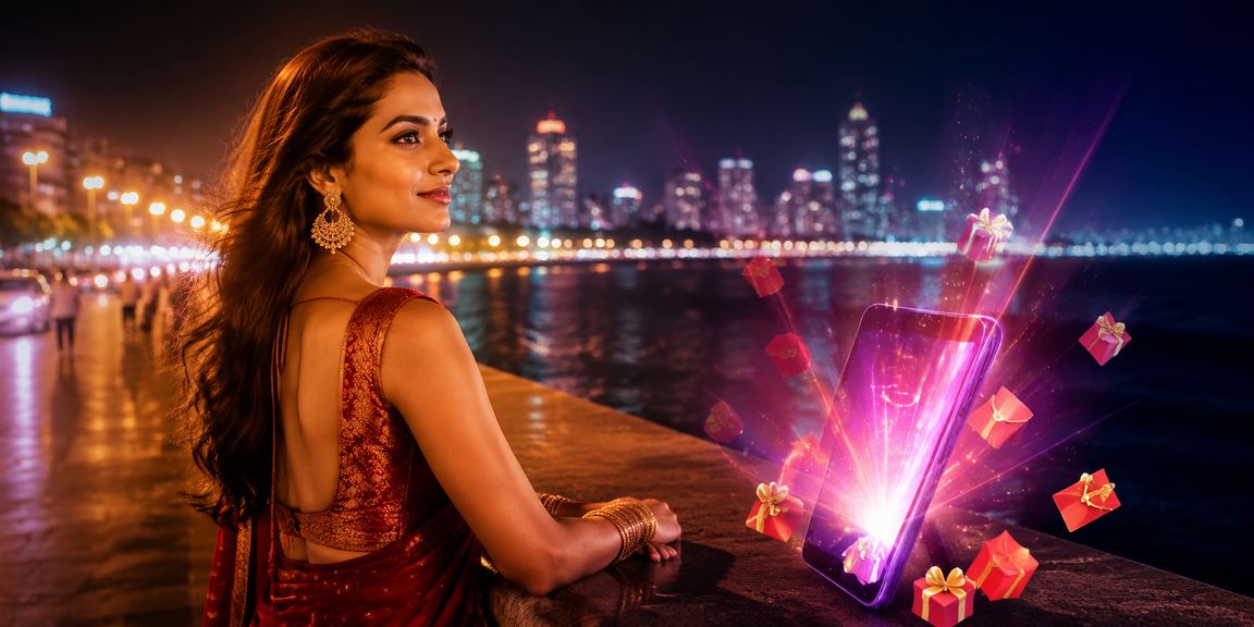 Mumbai Marine Drive during Diwali festival featuring festive red envelopes and bonuses
